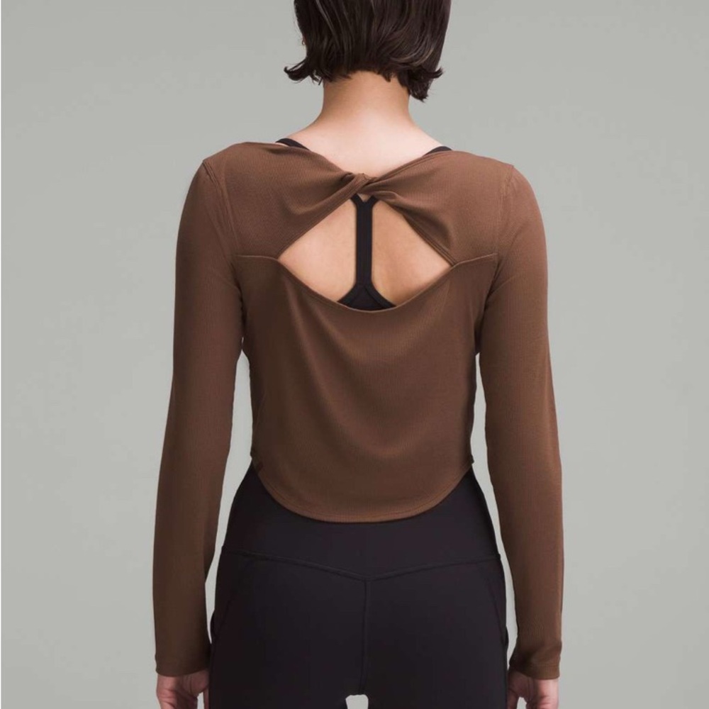 Lululemon Modal Silk Twist-Back Yoga Long-Sleeve Shirt
